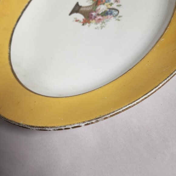 Vintage Johnson Bros. England oval platter with yellow band Dinnerware - Picture 2 of 6